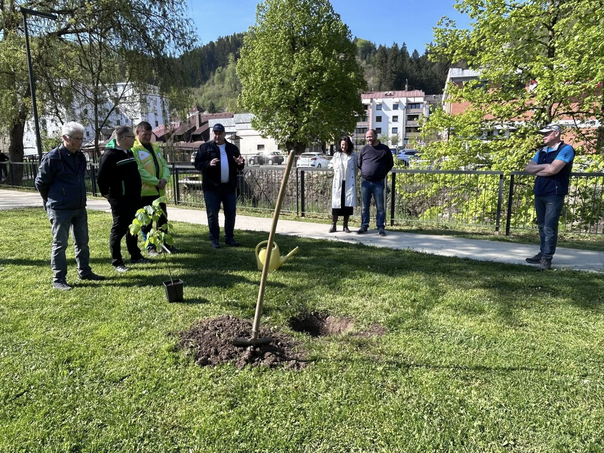 Kajuhov park v Šoštanju bogatejši za novo lipo