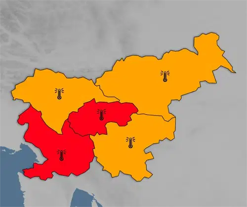 Arso zaradi vročine za dele države razglasil rdeče opozorilo