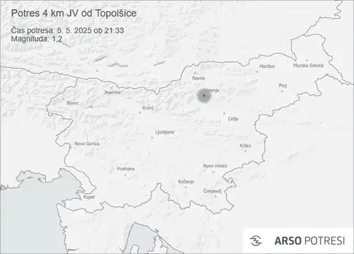 Potres z magnitudo 1,2 zaznali tudi v Velenju in Šoštanju