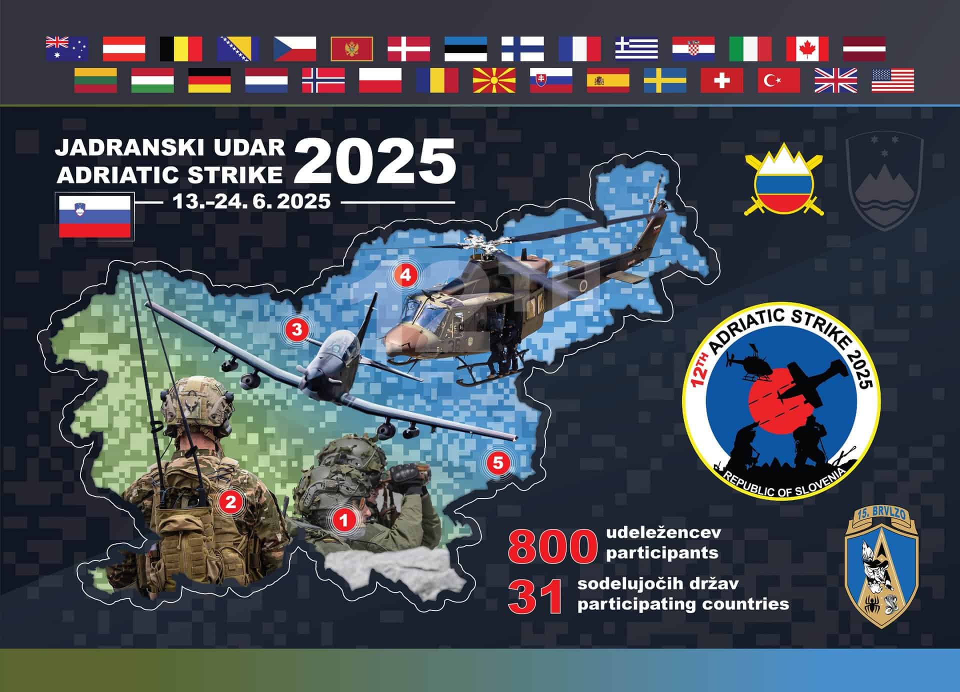 Mednarodna vojaška vaja Jadranski udar 2025 tudi v Šaleški dolini