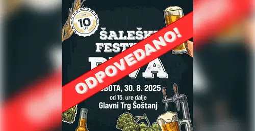 10. Šaleški festival piva je odpovedan